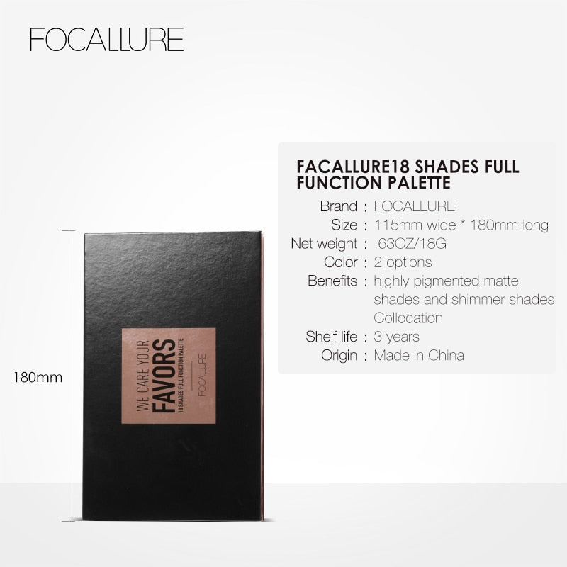 Palette de fards à paupières incontournable de 18 couleurs – Des teintes mates et chatoyantes hautement pigmentées pour une beauté impeccable et de qualité professionnelle !