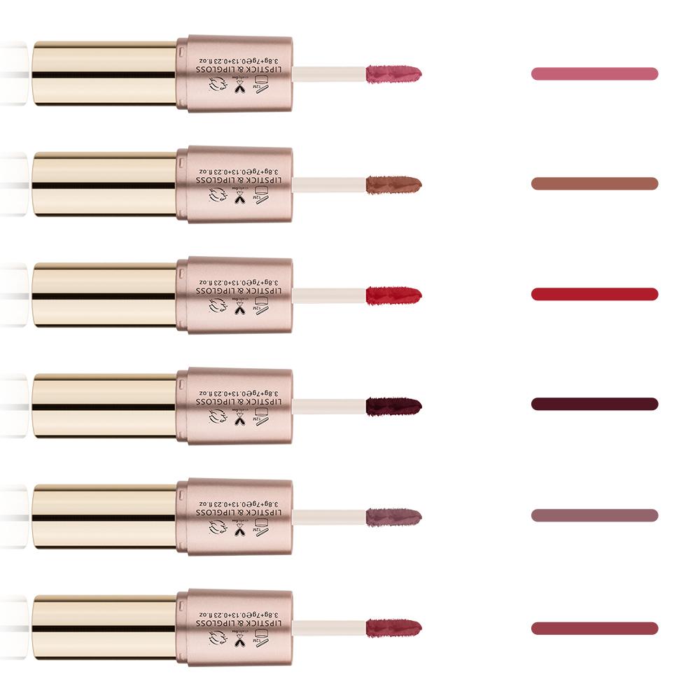 Lipstick & Gloss – 2-in-1 Matte Waterproof, Long-Lasting & Vibrant Colors