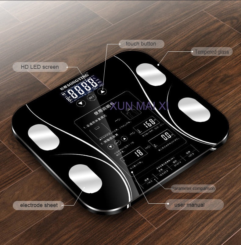 SmartBody™ 13-Index Digital Scale – Precision BMI & Body Fat Analyzer