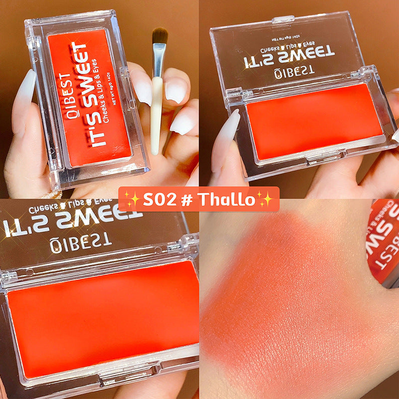 Lipstick Eye Shadow Blush 3 In 1 Repair Volume Without Dizzy Makeup Natural Color Monochromatic Rouge Cream Eye Shadow Cream