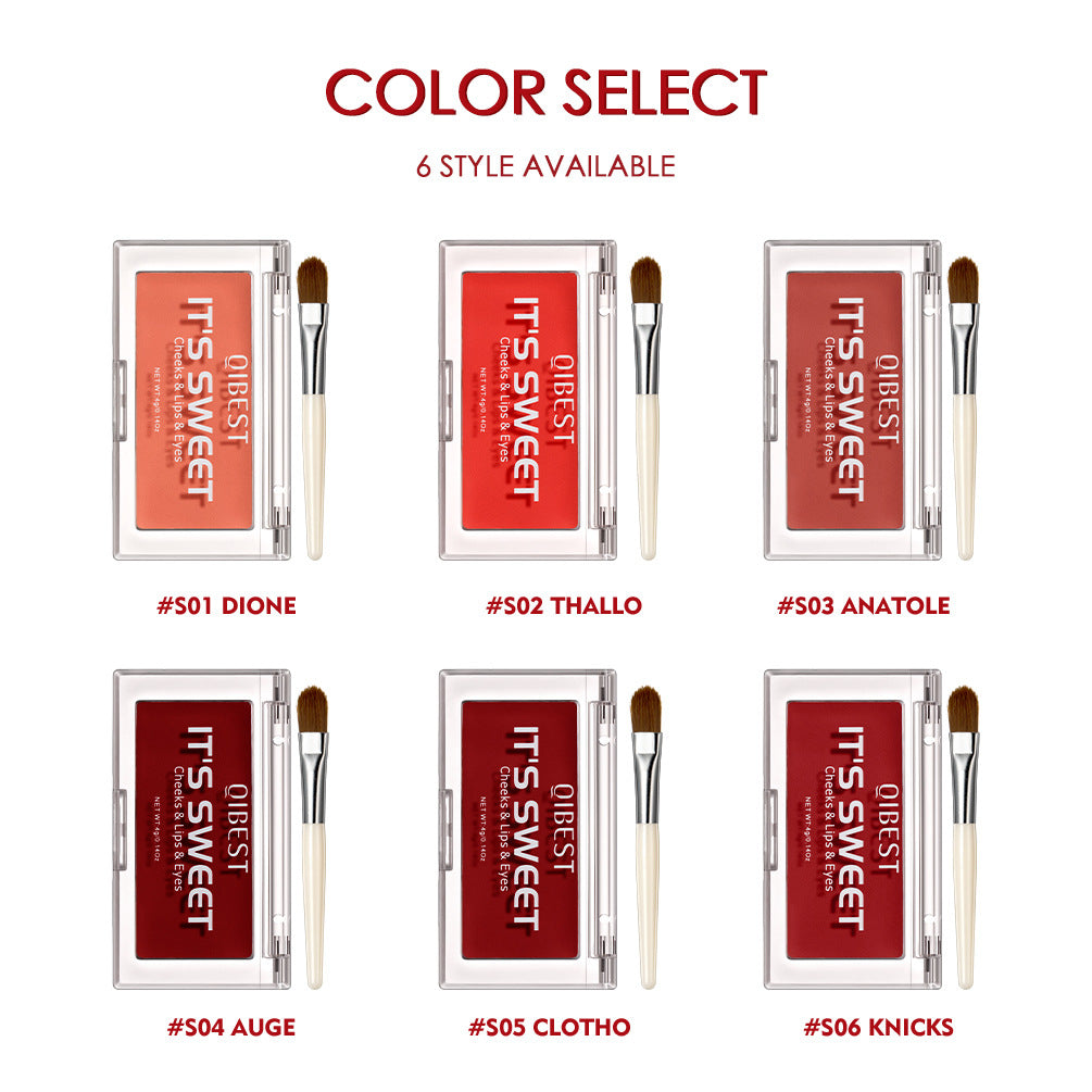 Lipstick Eye Shadow Blush 3 In 1 Repair Volume Without Dizzy Makeup Natural Color Monochromatic Rouge Cream Eye Shadow Cream