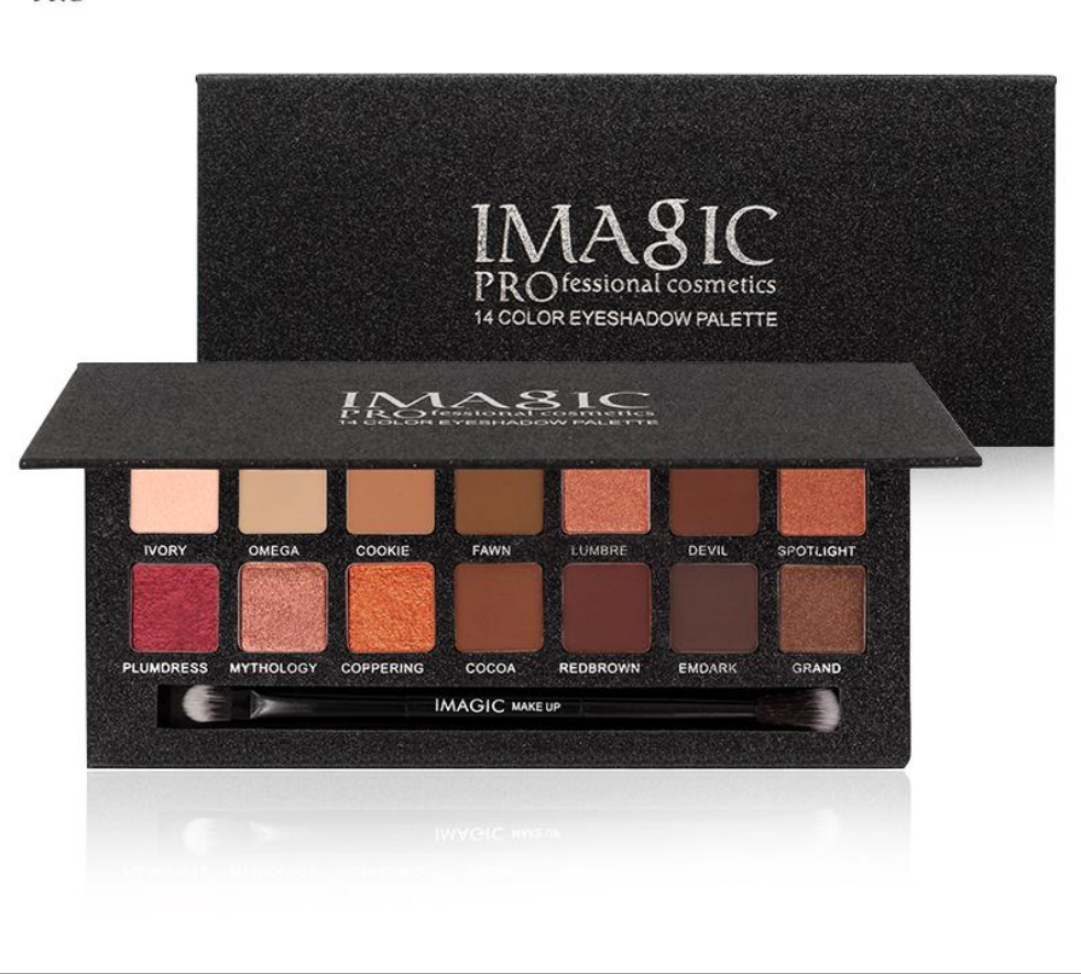Palette de 14 fards nudes et mats pour un look sublime