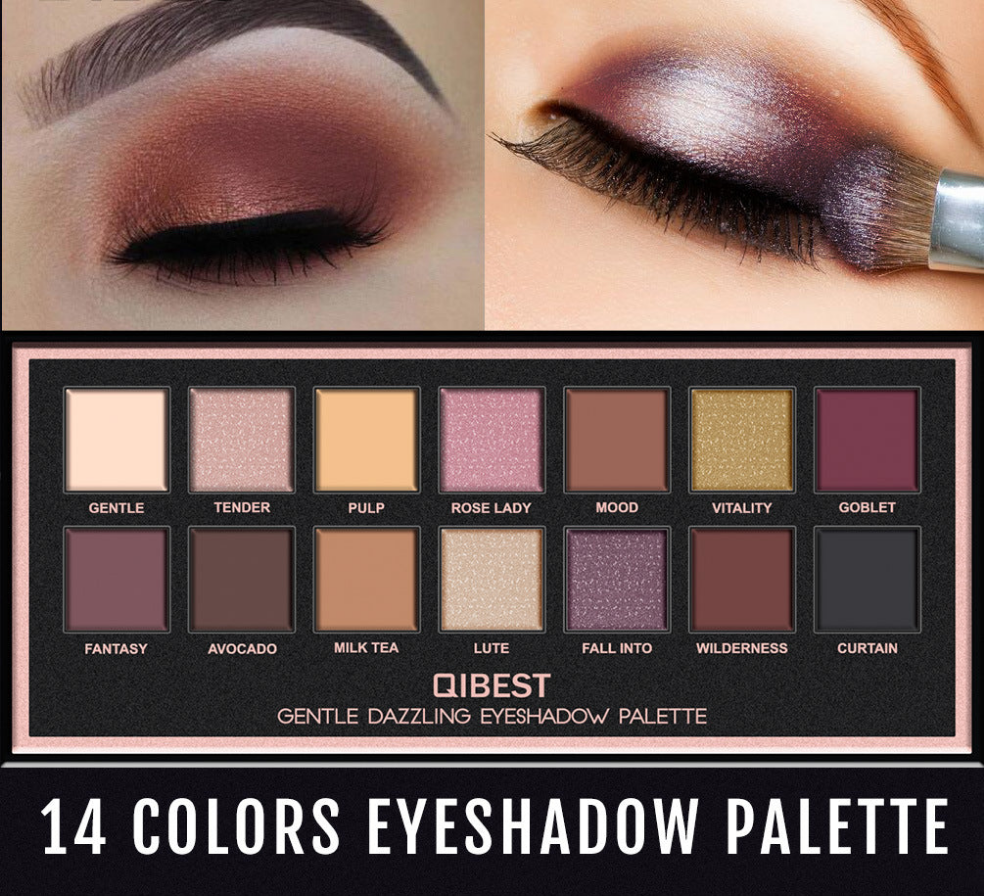 Palette de fards à paupières de luxe – Nuances veloutées mates et brillantes riches pour un look sophistiqué et radieux ! 14 couleurs !