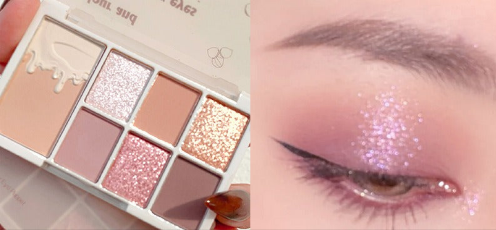 7-Color Red Wine Eyeshadow Palette – Long-Lasting Glitter & Pearly Shades for Stunning Women's Eye Makeup!
