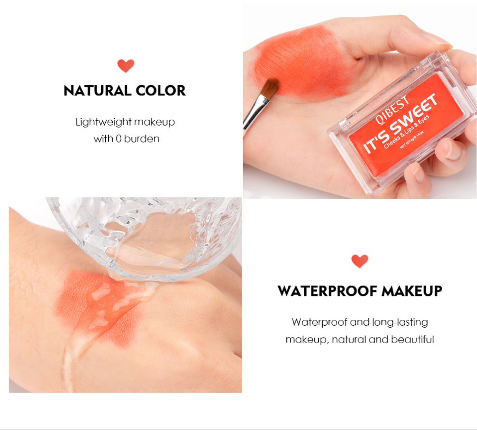 Lipstick Eye Shadow Blush 3 In 1 Repair Volume Without Dizzy Makeup Natural Color Monochromatic Rouge Cream Eye Shadow Cream