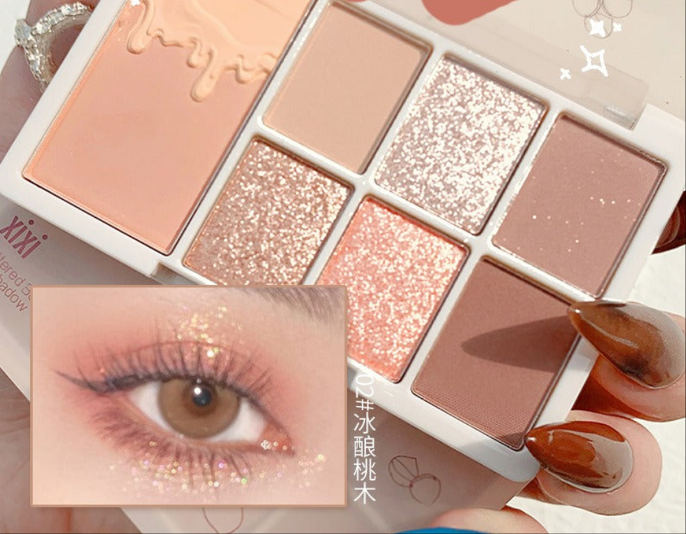 7-Color Red Wine Eyeshadow Palette – Long-Lasting Glitter & Pearly Shades for Stunning Women's Eye Makeup!