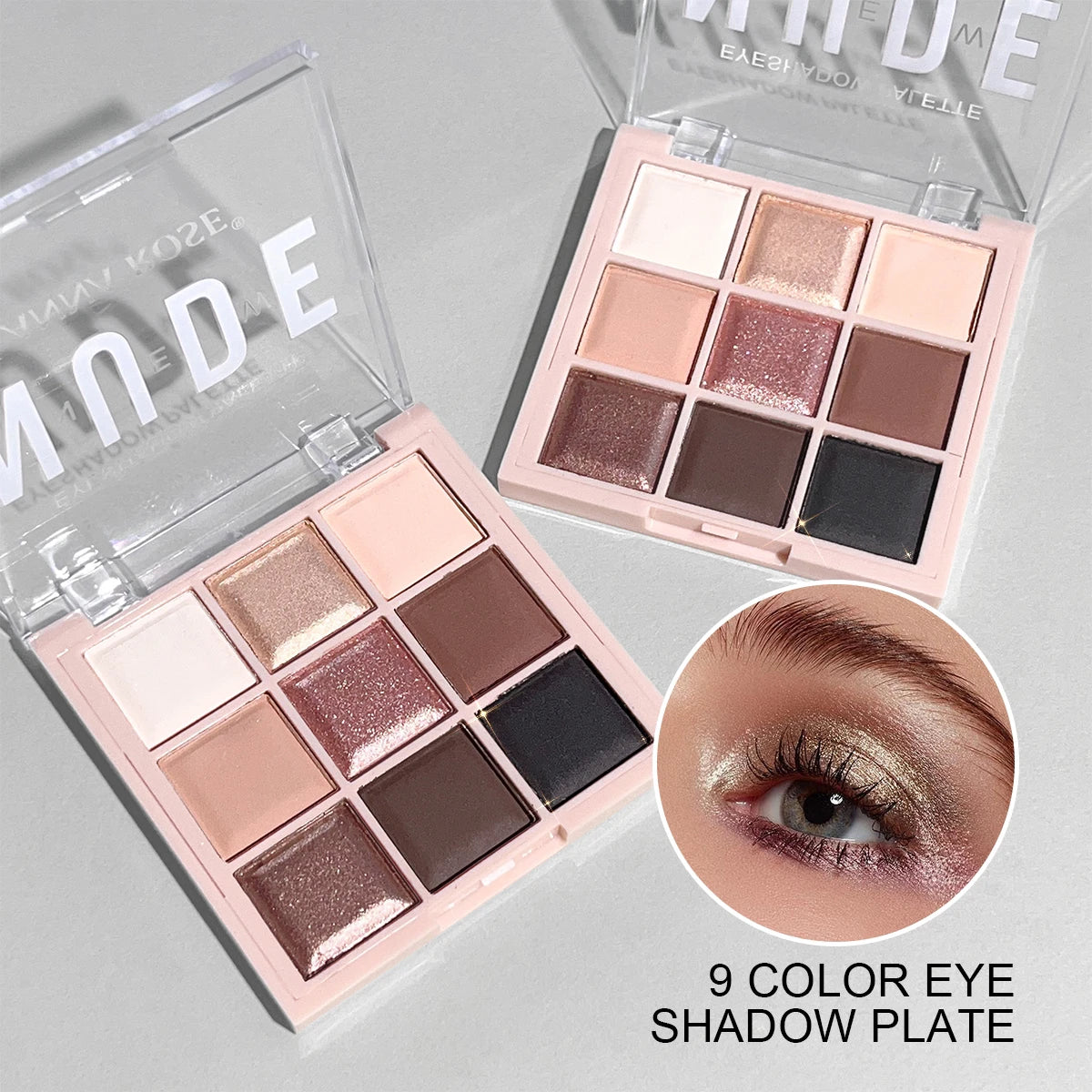 9-Color Mini Eyeshadow Palette – Milk Tea Shades in Matte, Shimmer & Fine Glitter | Perfect for Daily & Student-Friendly Makeup