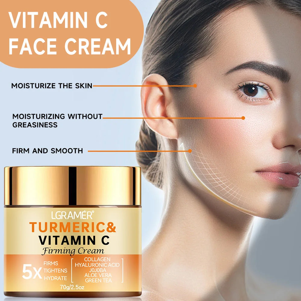 Turmeric and Vitamin C Face Cream – Hydration, Firmness & Radiance