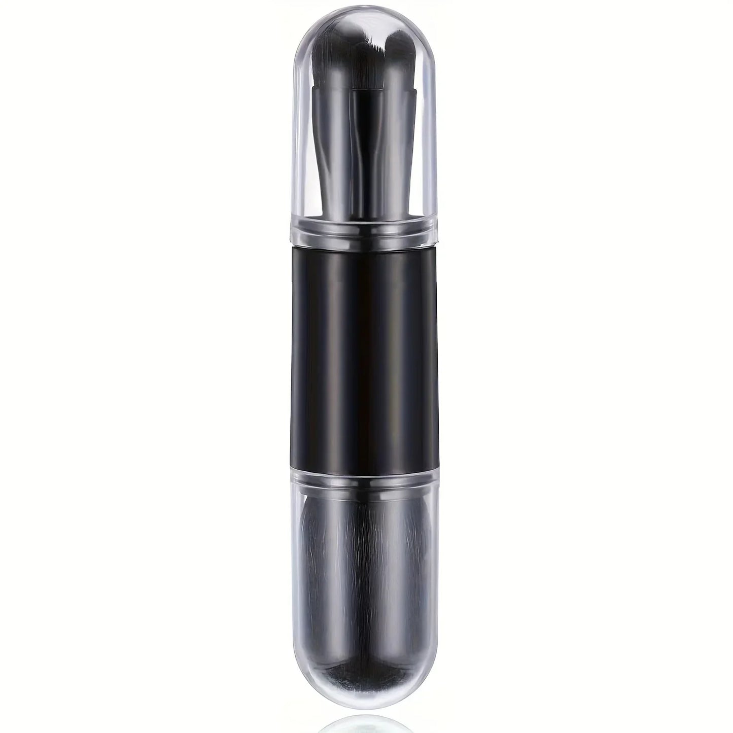 4in1 Travel Makeup Brushes Set Retractable Kabuki Brush and 3 Small Brushes For Eye With Soft Bistles Small Portable For Touchup