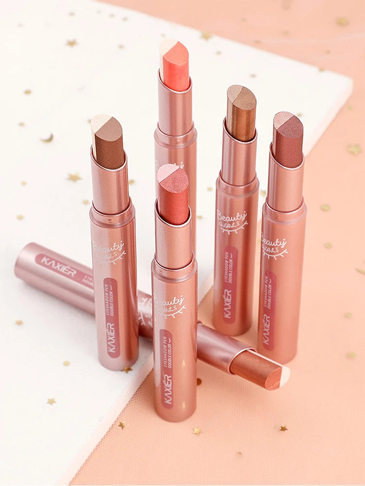Dual-Tone Gradient Eyeshadow Pen – Waterproof, No-Smudge, Pearlescent Glow | Effortless Glam in a Swipe!