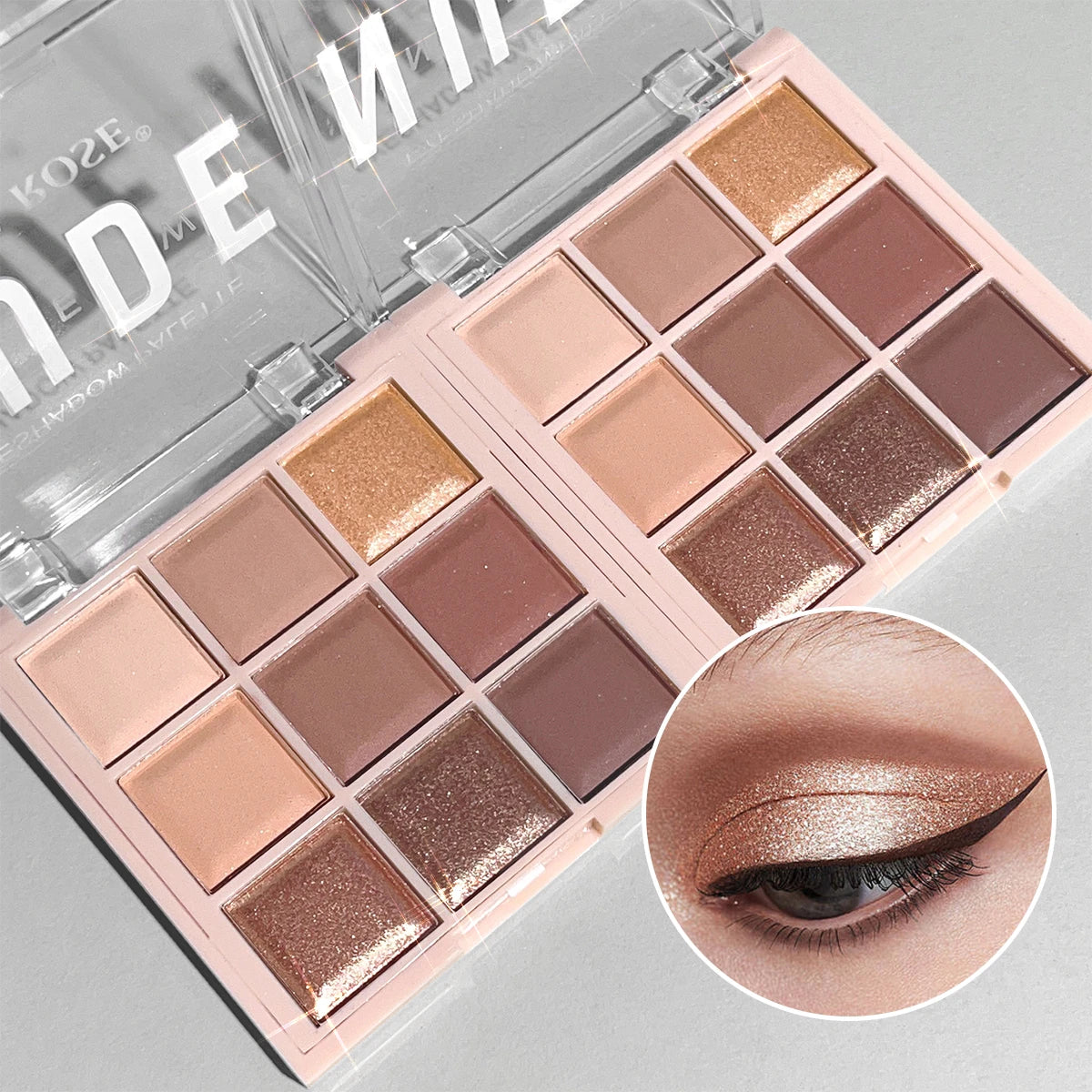 9-Color Mini Eyeshadow Palette – Milk Tea Shades in Matte, Shimmer & Fine Glitter | Perfect for Daily & Student-Friendly Makeup