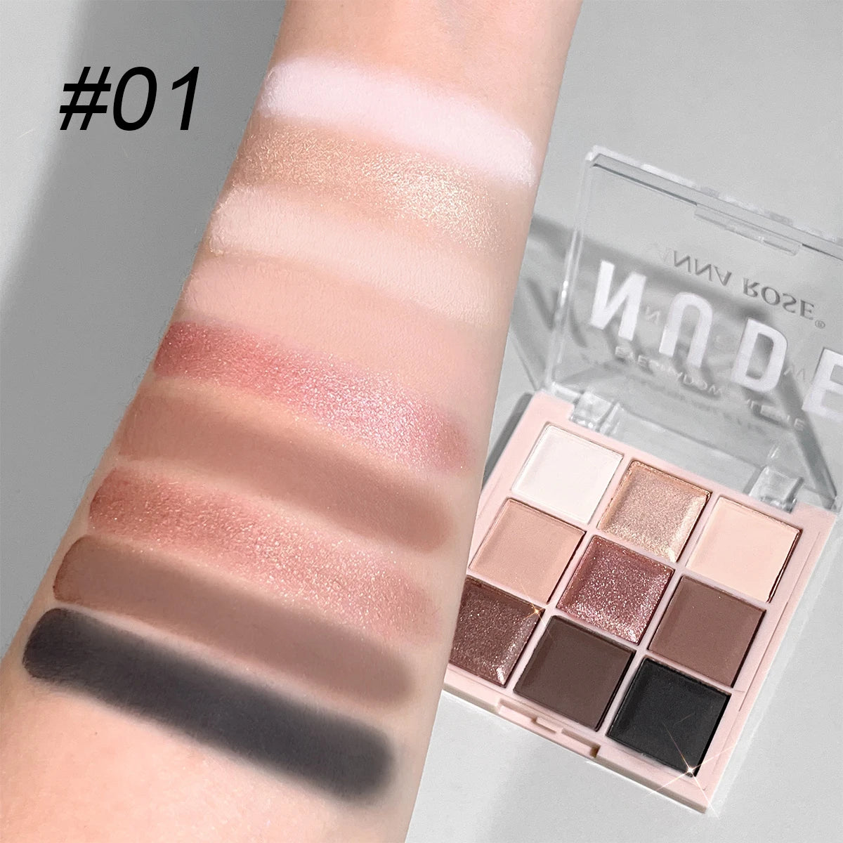 9-Color Mini Eyeshadow Palette – Milk Tea Shades in Matte, Shimmer & Fine Glitter | Perfect for Daily & Student-Friendly Makeup
