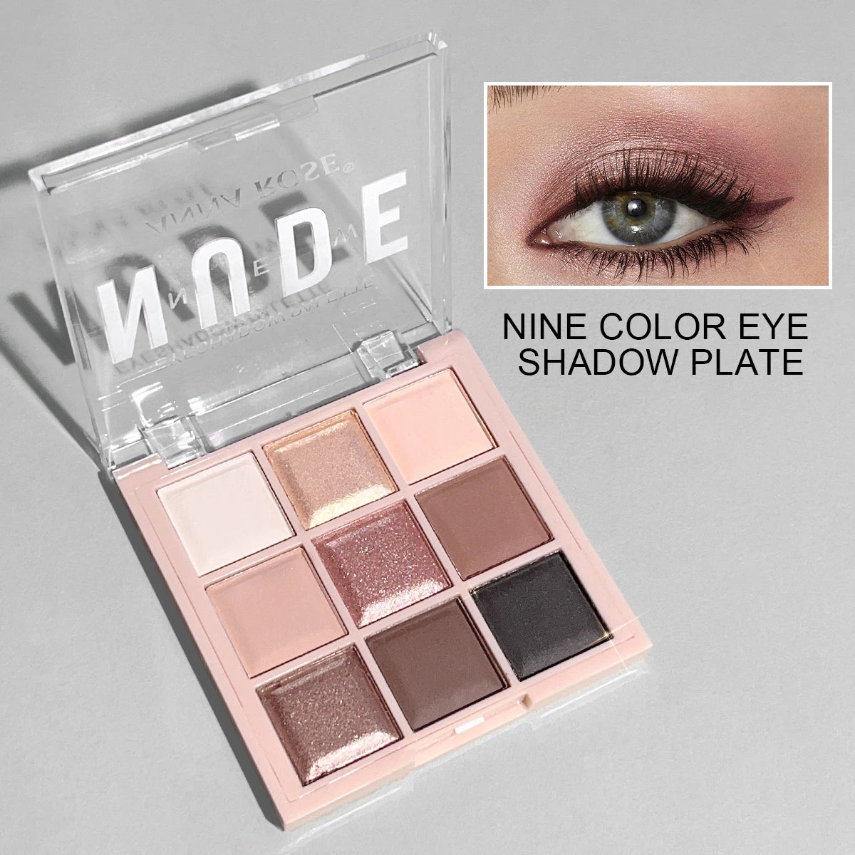 9-Color Mini Eyeshadow Palette – Milk Tea Shades in Matte, Shimmer & Fine Glitter | Perfect for Daily & Student-Friendly Makeup
