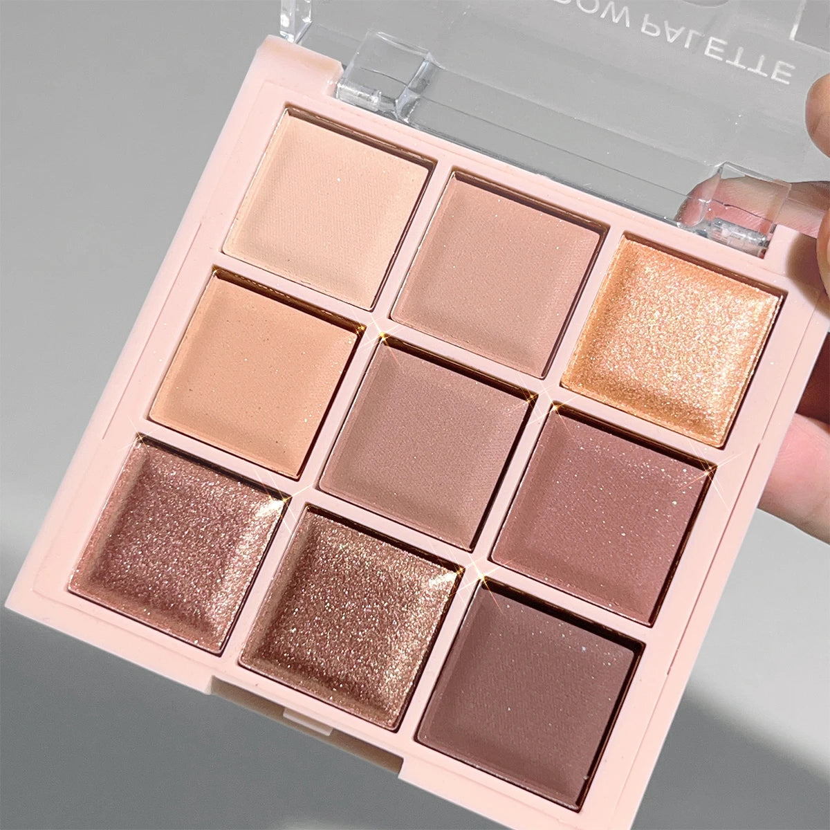 9-Color Mini Eyeshadow Palette – Milk Tea Shades in Matte, Shimmer & Fine Glitter | Perfect for Daily & Student-Friendly Makeup