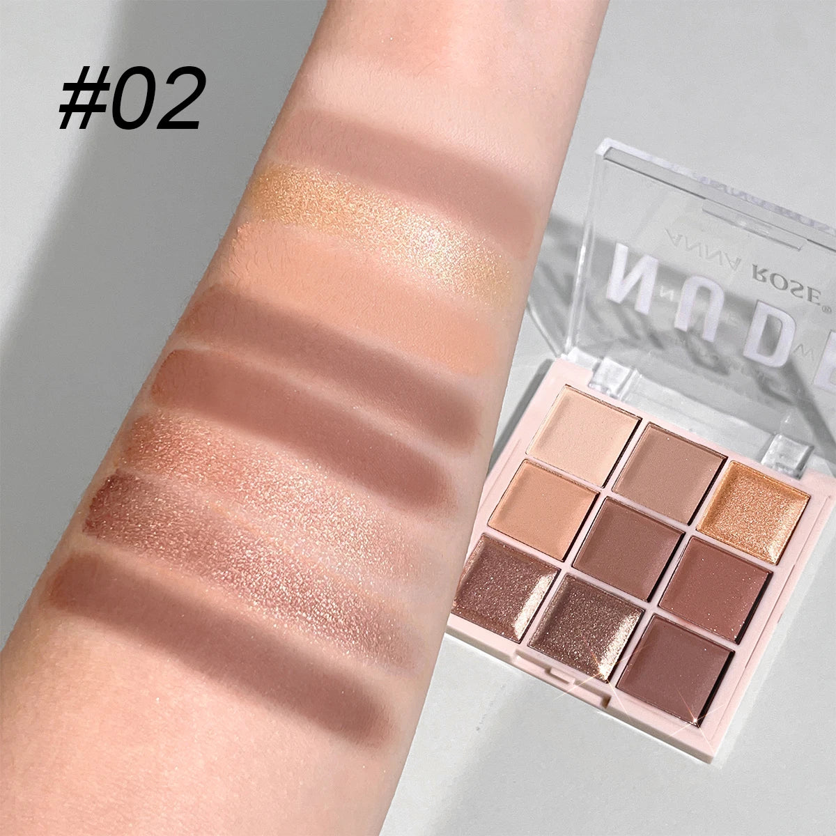 9-Color Mini Eyeshadow Palette – Milk Tea Shades in Matte, Shimmer & Fine Glitter | Perfect for Daily & Student-Friendly Makeup