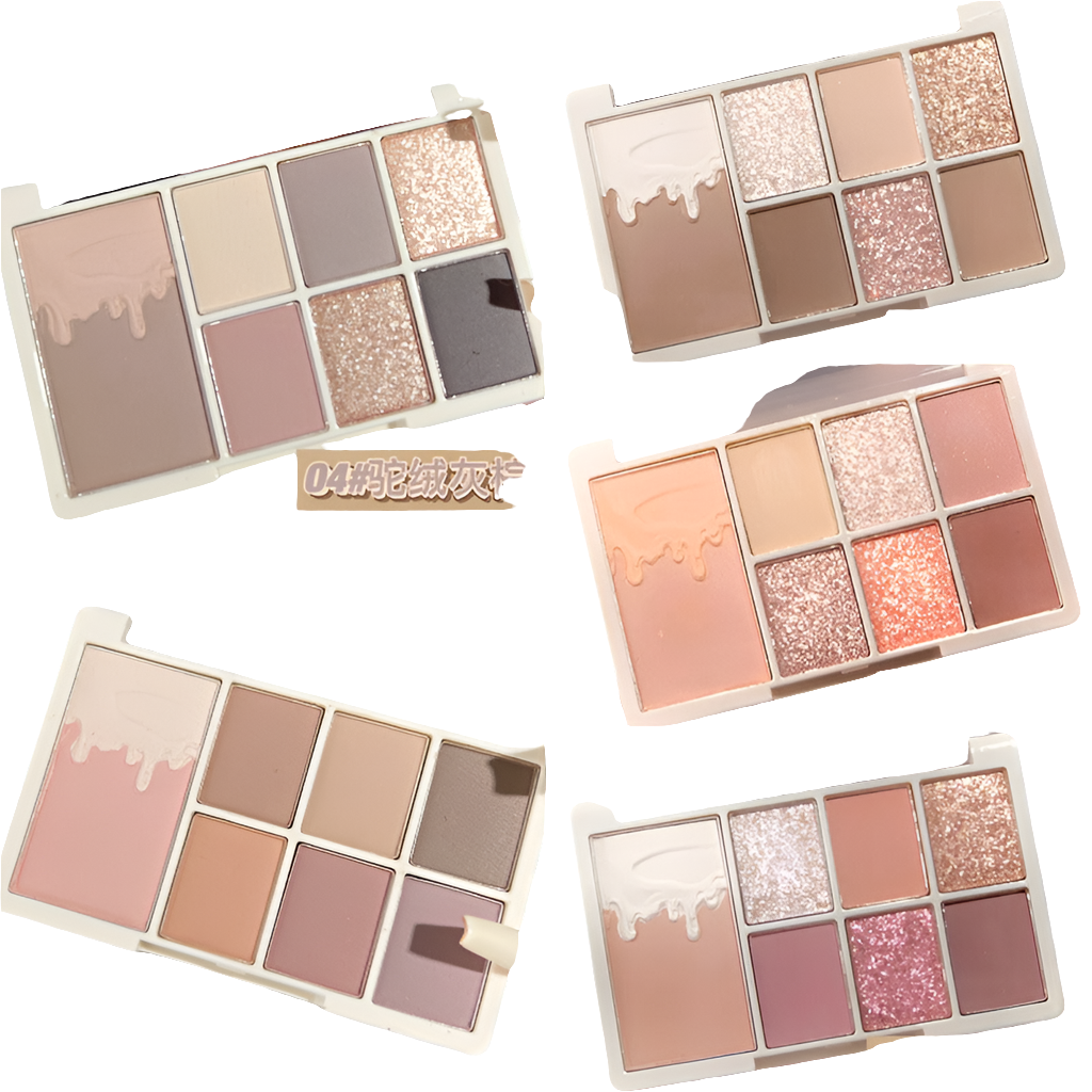 7-Color Red Wine Eyeshadow Palette – Long-Lasting Glitter & Pearly Shades for Stunning Women's Eye Makeup!