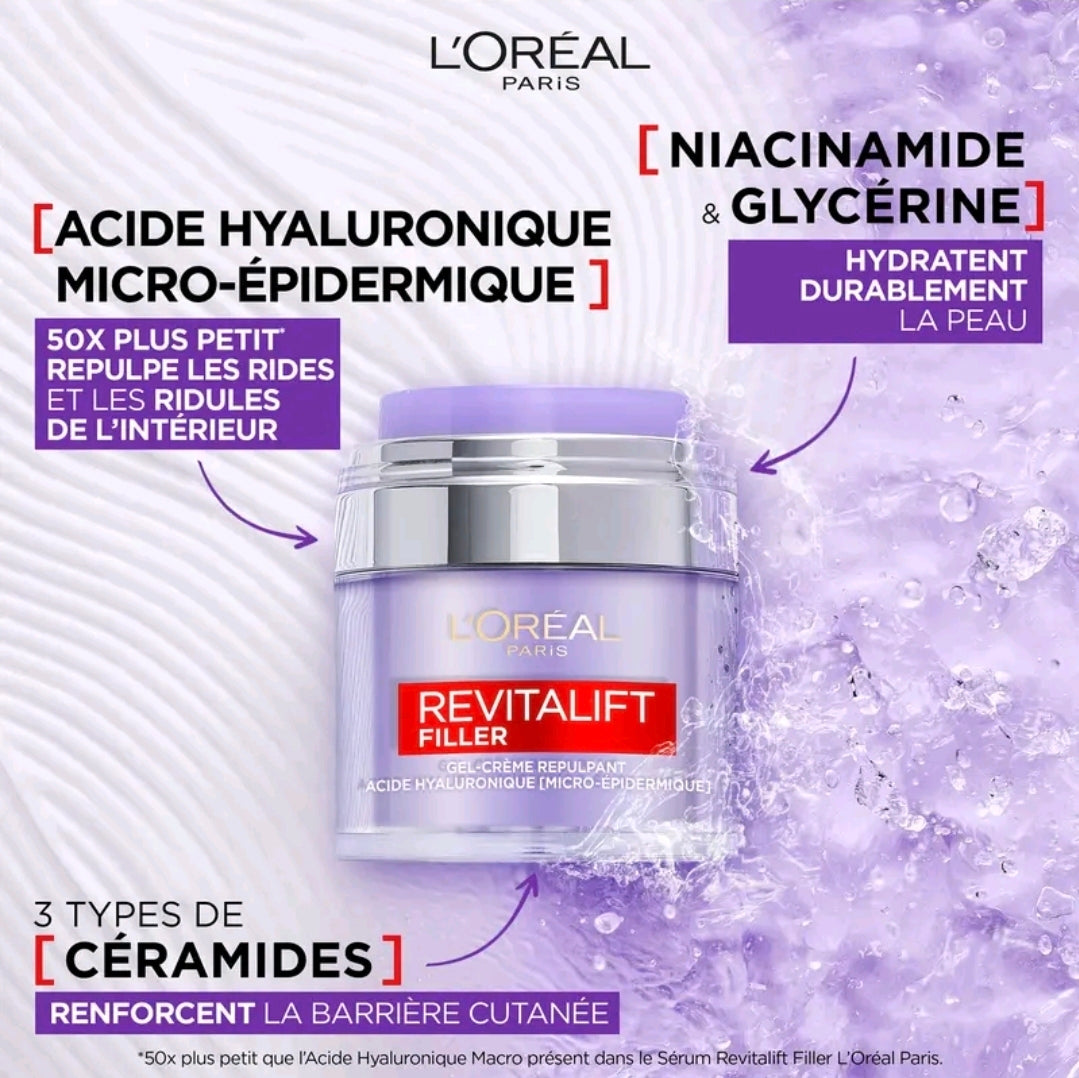 Revitalift Filler Routine - Cream, Face Serum & Eye Serum with Hyaluronic Acid