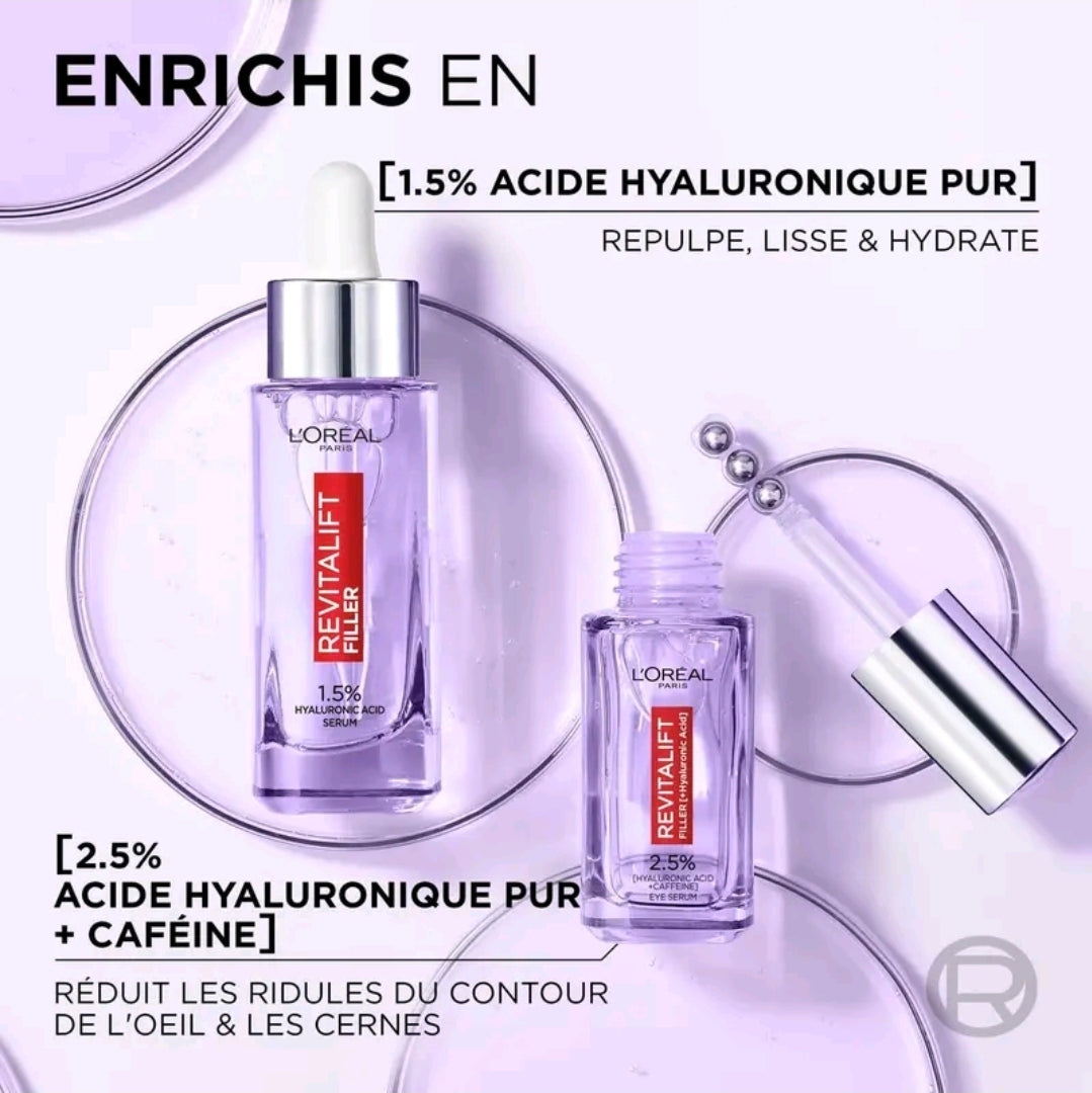 Revitalift Filler Routine - Cream, Face Serum & Eye Serum with Hyaluronic Acid