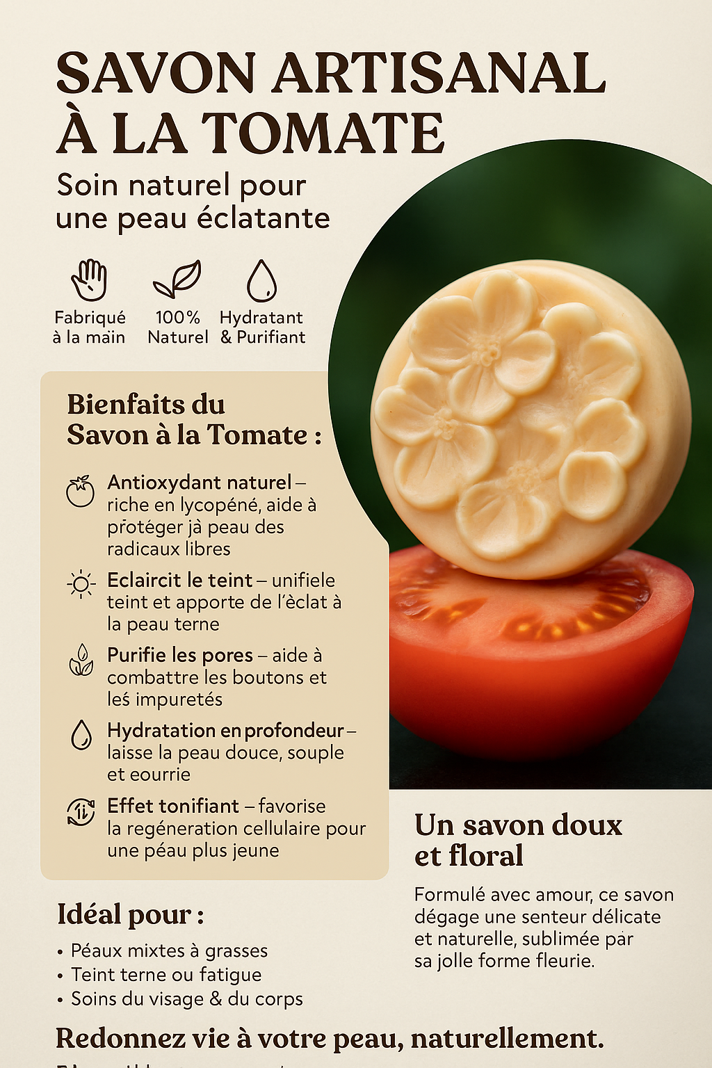 Savon à la tomate | Antioxydant naturel